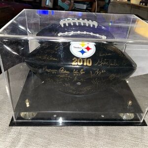 2010 Steelers Signed Football in Display Case